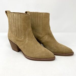 J. Crew Western Boots in Tan Suede